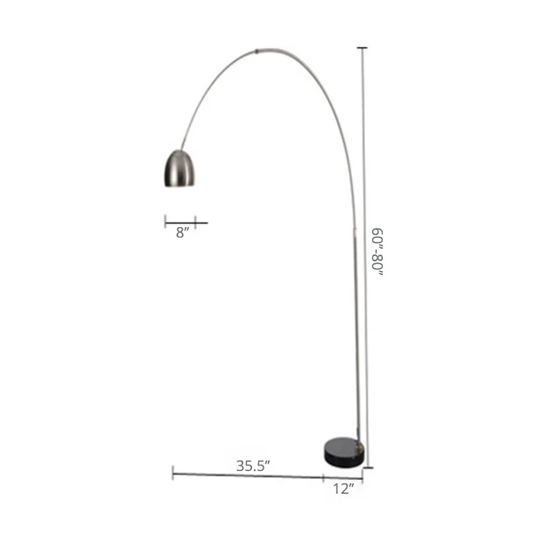 Vloerlamp van roestvrij staal, industrieel, 1 lamp, staande lamp voor de woonkamer, met ventilatieopening en hengelarm Cle...