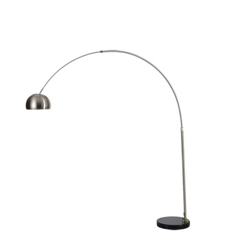 Vloerlamp van roestvrij staal, industrieel, 1 lamp, staande lamp voor de woonkamer, met ventilatieopening en hengelarm Cle...