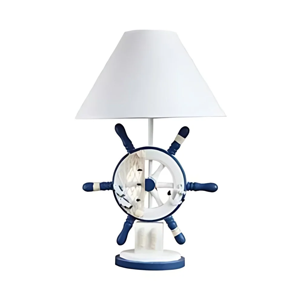 Volwassen slaapkamer roer bureaulamp hars 1 kop nautische stijl witte leeslamp Clearhalo