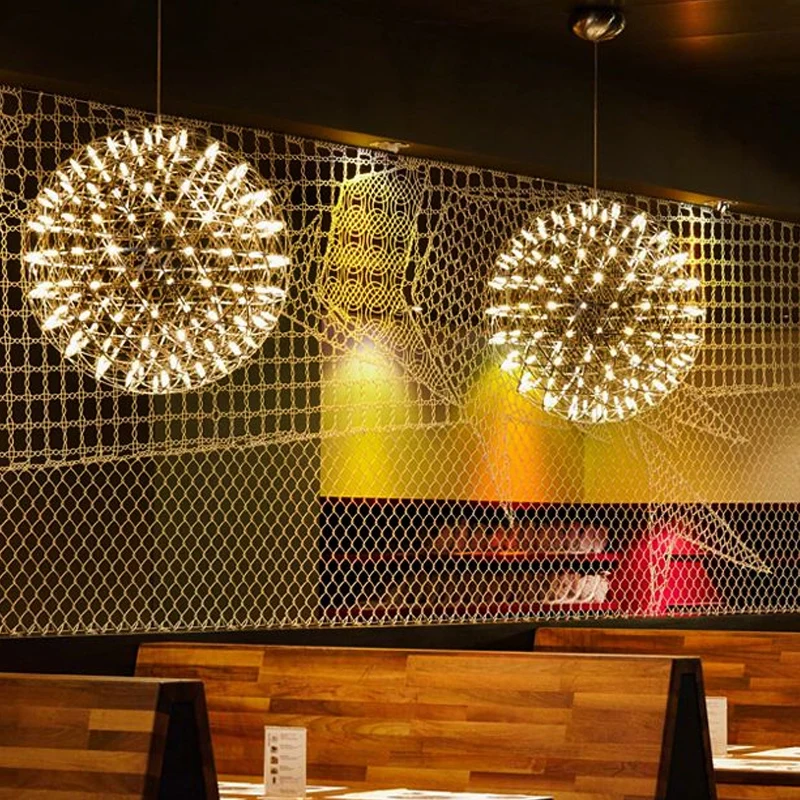 Vuurwerk kroonluchterverlichting met bolschaduw modernistisch roestvrij staal 8 "/12" W LED restaurant hanglamp chroom Cle...