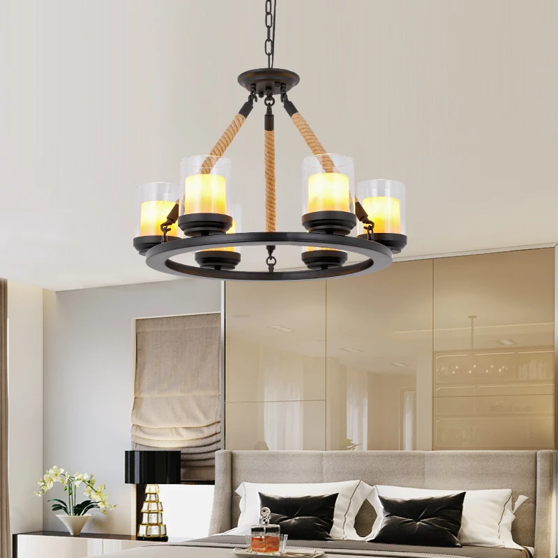 Wagon Wheel metalen kroonluchter licht rustieke stijl 6/8/10 lampen eetkamer hanglamp zwart Clearhalo