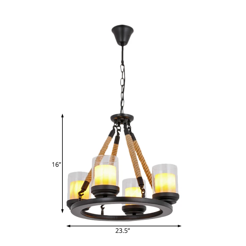 Wagon Wheel metalen kroonluchter licht rustieke stijl 6/8/10 lampen eetkamer hanglamp zwart Clearhalo