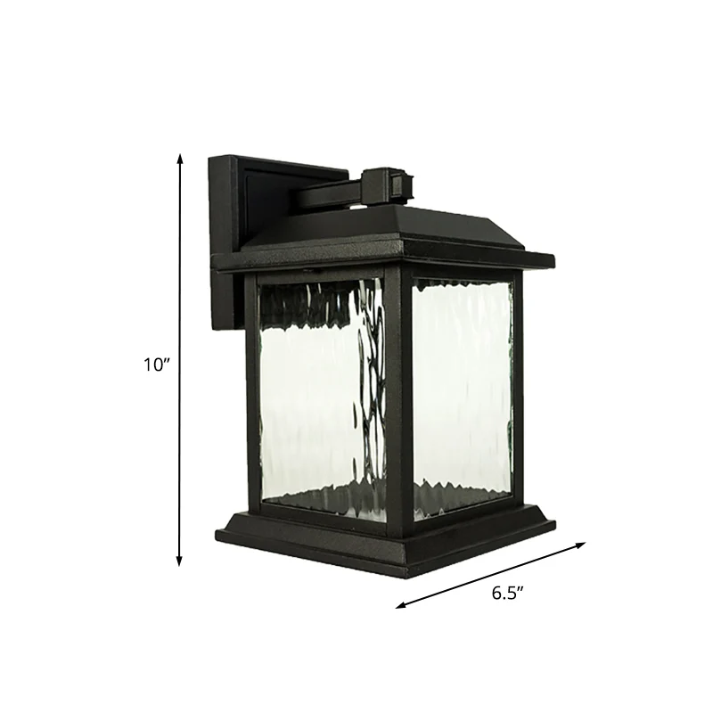 Wandkandelaar met 1 kop, vogelkooi, helder rimpelglas, wandgemonteerde verlichting zwart Clearhalo