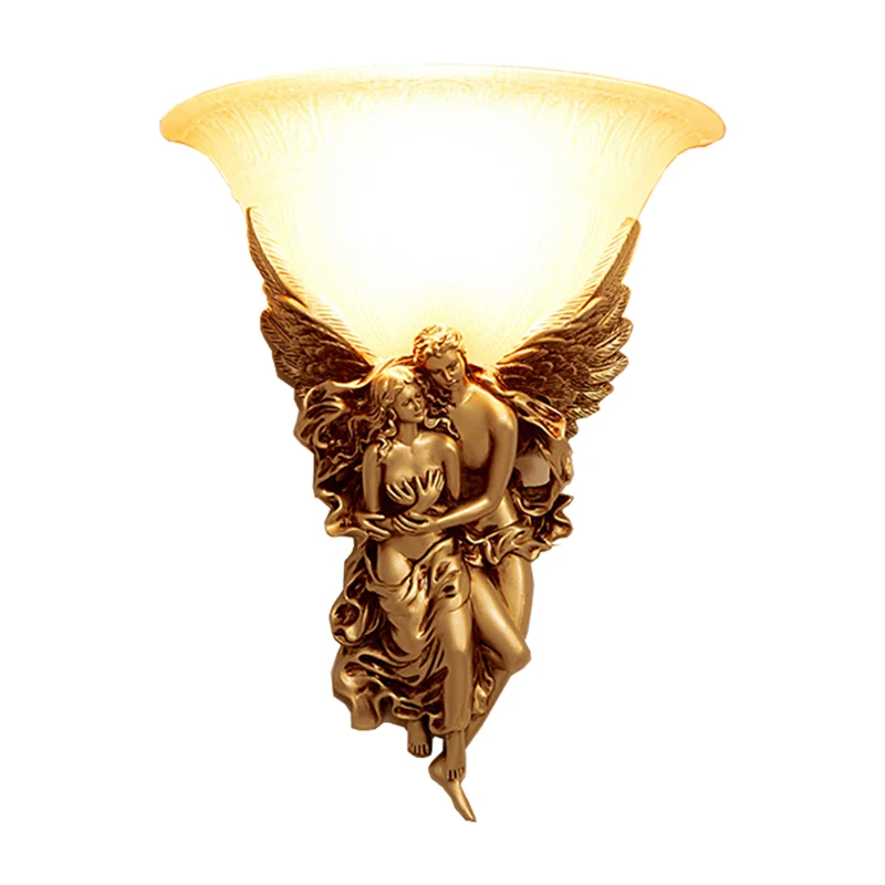 Wandlamp met enkele kop, lichte boerderijkomachtige melkachtige glazen wandlamp met hoekdecor goud Clearhalo