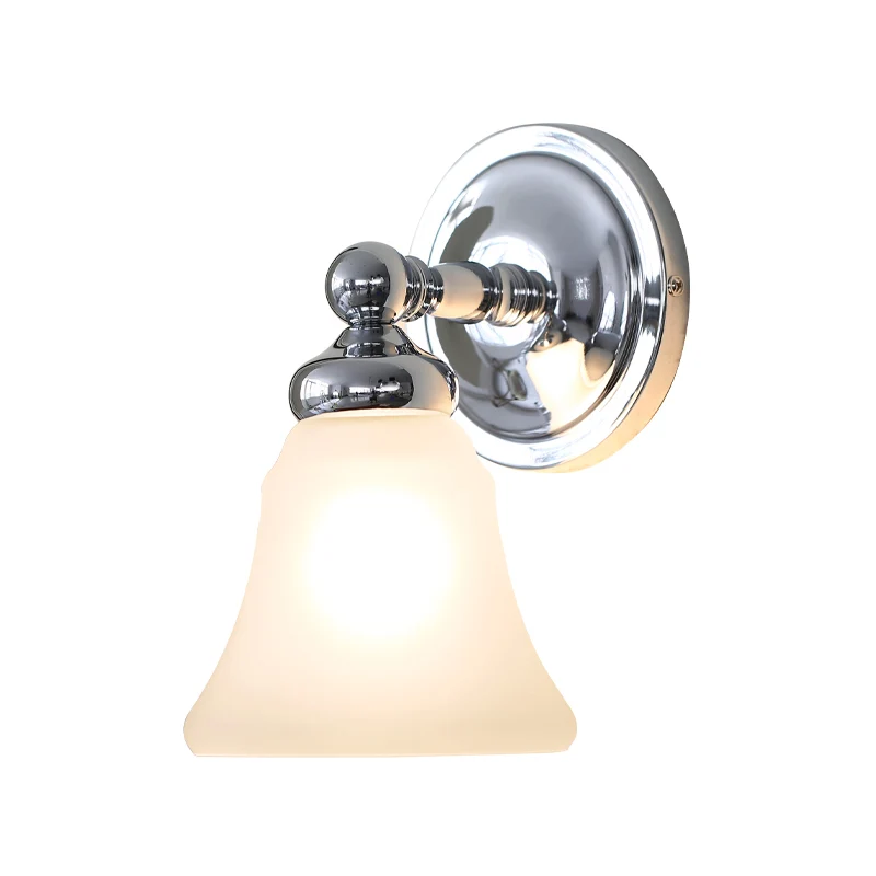 Wandlamp met 1 lamp Sconce Country Bell Wit glazen wandlampideeën zilver Clearhalo