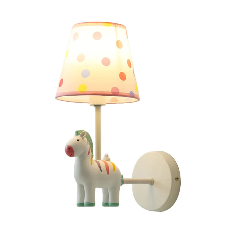 Wandlamp van harspaard met taps toelopende kap Meisjesslaapkamer Eén lamp Mooie kinderwandlamp Clearhalo