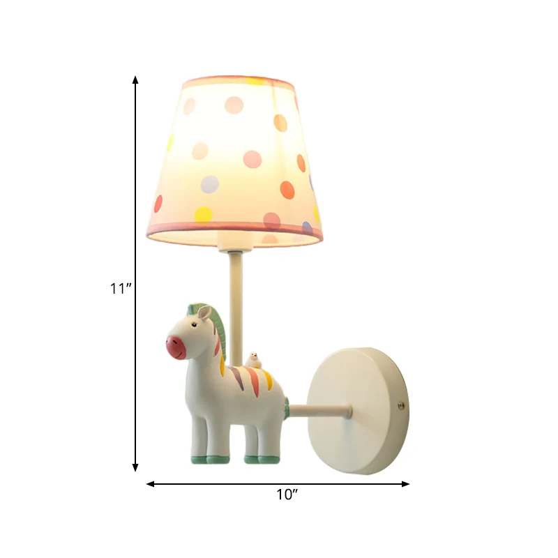 Wandlamp van harspaard met taps toelopende kap Meisjesslaapkamer Eén lamp Mooie kinderwandlamp Clearhalo