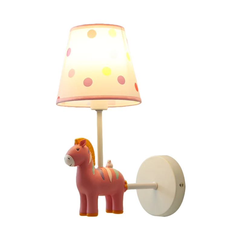 Wandlamp van harspaard met taps toelopende kap Meisjesslaapkamer Eén lamp Mooie kinderwandlamp Clearhalo