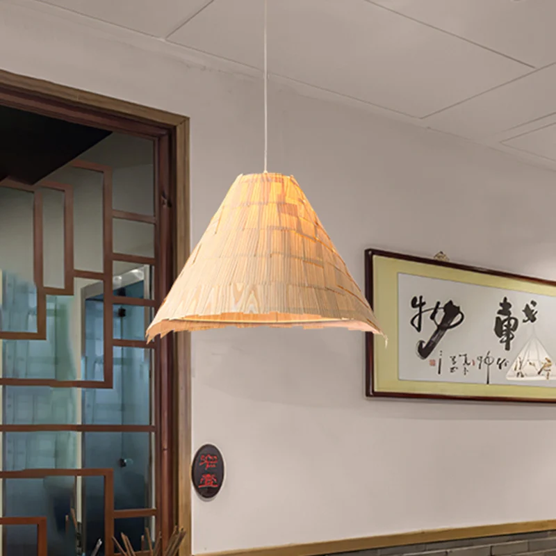 Wide Flare hanglamp van Japans hout met 1 kop plafondophanglamp beige Clearhalo