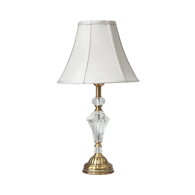 Wide Flare Studielamp Modernistische Stof 1 Hoofd Leesboeklicht Wit voor Studie Clearhalo