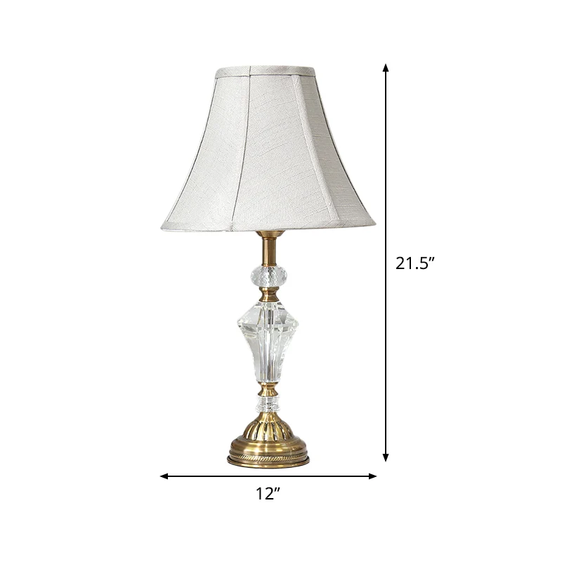 Wide Flare Studielamp Modernistische Stof 1 Hoofd Leesboeklicht Wit voor Studie Clearhalo