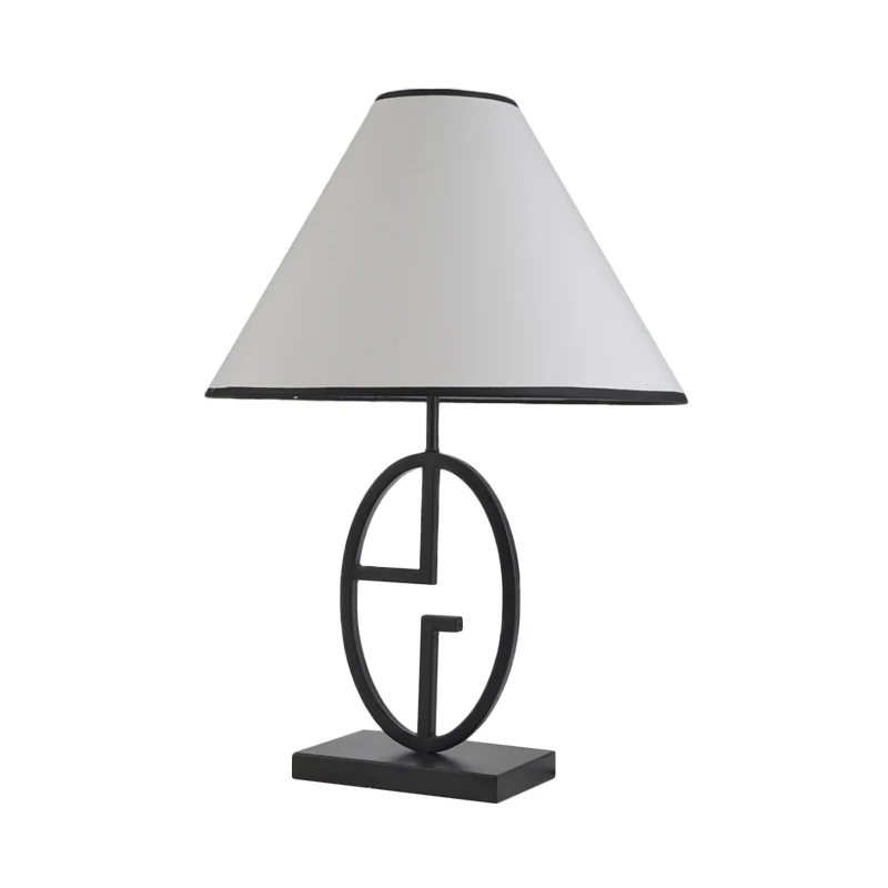 Wide Flare tafellamp moderne stof 1-lamps kleine bureaulamp wit met metalen voet Clearhalo