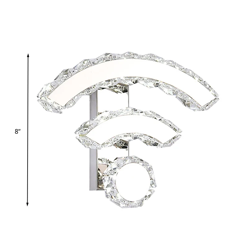 Wifi wandgemonteerd licht modernisme K9 Crystal LED zwarte wandkandelaar verlichting warm/wit licht Clearhalo