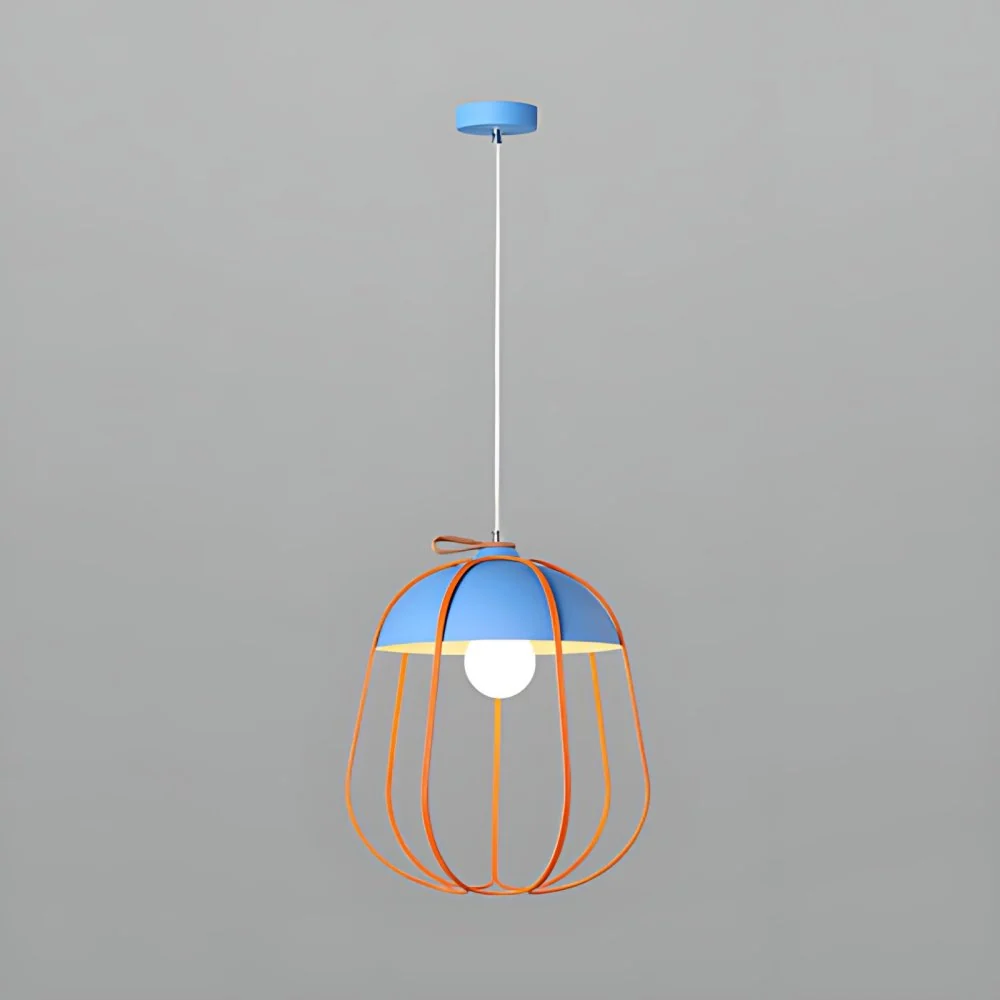 Wire Guard enkele hanglamp Scandinavische metalen hangende plafondlamp zwart/blauw/oranje Clearhalo