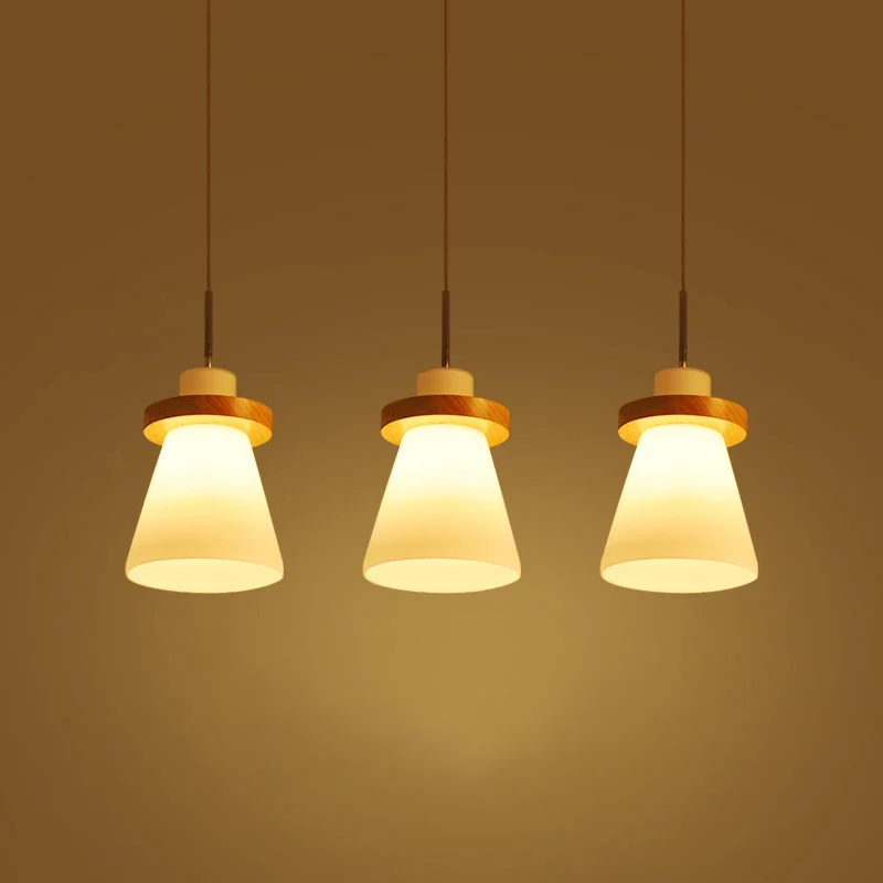 Wit glazen conische ophangverlichting Japanse 1-lamp hangende plafondlamp voor eetkamer Clearhalo
