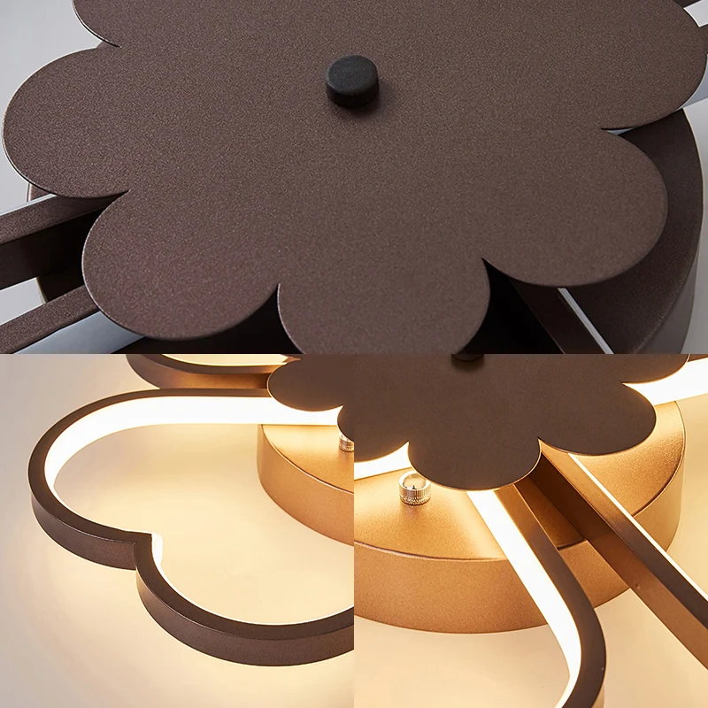 Wit/bruine bloemplafondlamp Eenvoud 19,5"/23,5" brede LED acryl inbouwlamp warm/wit/natuurlijk licht Clearhalo