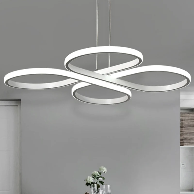 Wit/goud bloemen plafondlamp moderne LED acryl kroonluchter hanger warm/wit licht, 19"/23"/29" breed Clearhalo