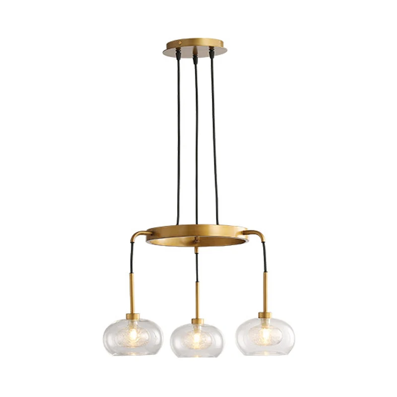 Wit/gouden wagenwiel kroonluchter boerderij helder glas 3/6/8 hoofden hangende plafondlamp Clearhalo