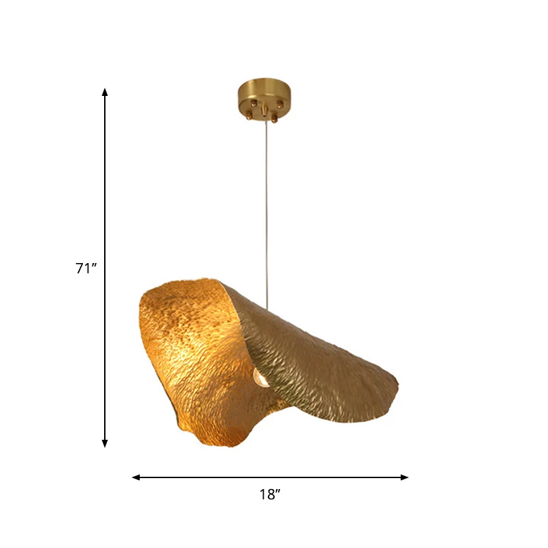 Withered Leaf Parlor hanglamp metaal 1 lamp postmoderne hanglamp messing Clearhalo