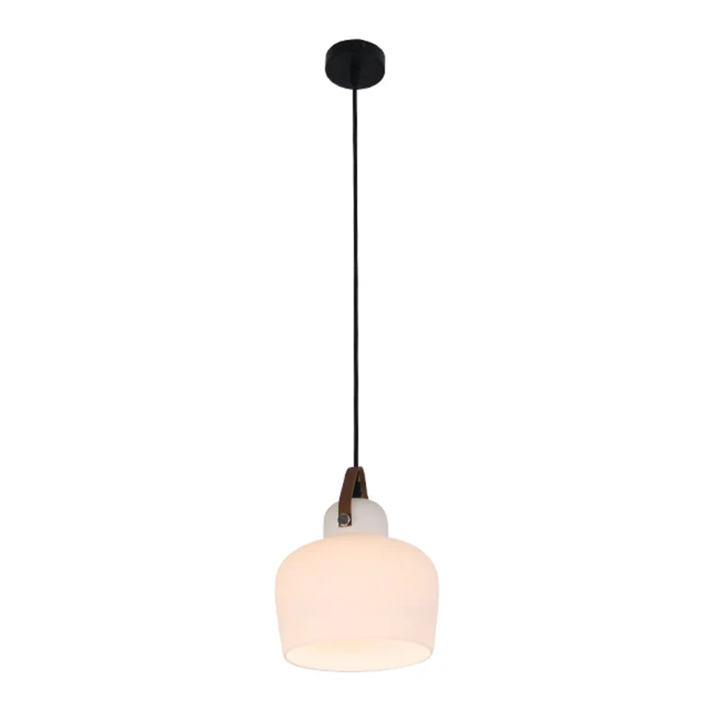 Witte 1-lichts bel-hanglamp moderne minimalistische glazen hanglamp voor woonkamer Clearhalo