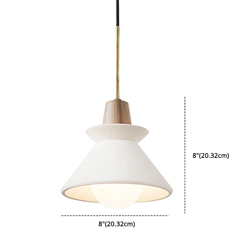 Witte Cement taps toelopende hanglamp Scandinavische minimalistische stijl 1-lichts restaurant down mini-hanglamp Clearhalo