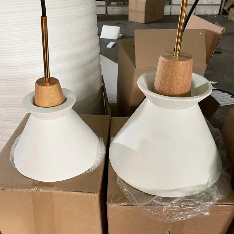 Witte Cement taps toelopende hanglamp Scandinavische minimalistische stijl 1-lichts restaurant down mini-hanglamp Clearhalo