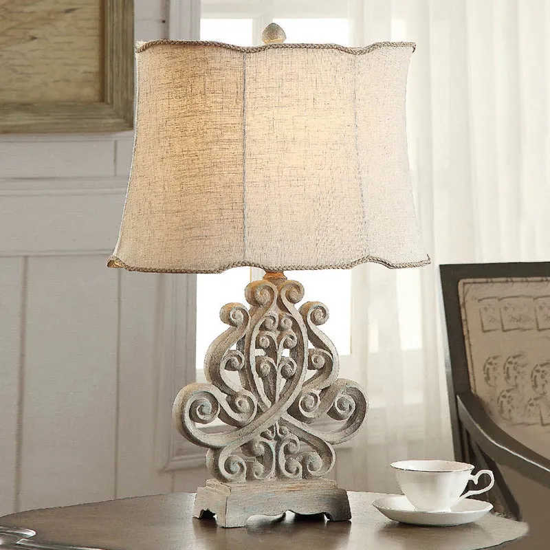 Witte cilinder tafellamp vintage stof 1 licht studeerkamer nachtlampje met gevlochten rand Clearhalo