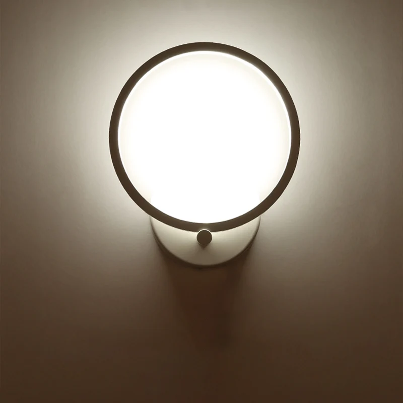 Witte cirkel LED schanslamp minimalistische acryl wandmontage verlichting warm/wit licht voor gang, 8"/10" W Clearhalo