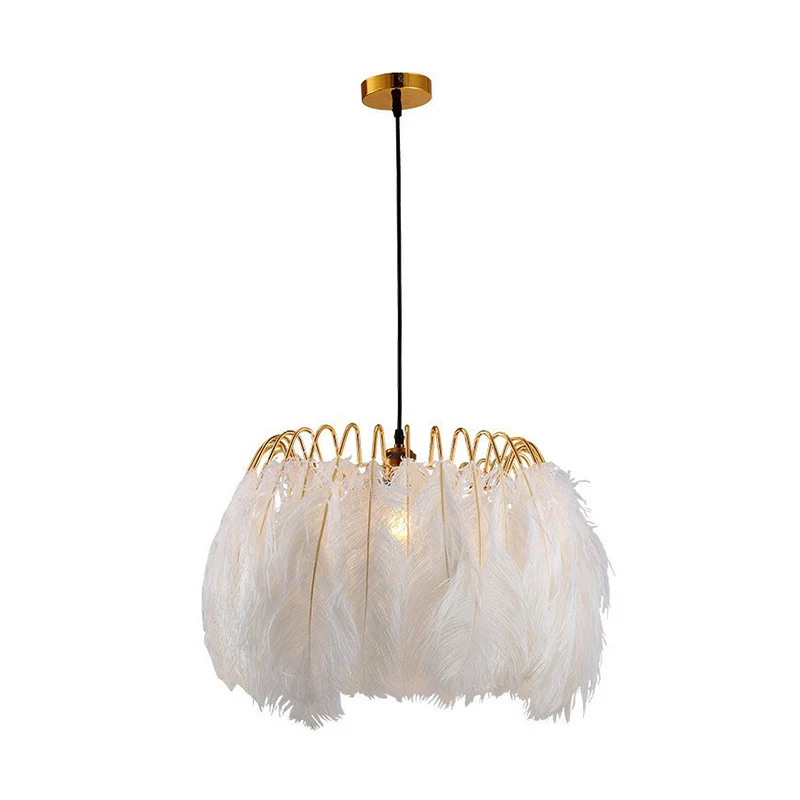 Witte cirkel ophangverlichting Noordse hanglamp met enkele lamp en veer voor slaapkamer Clearhalo