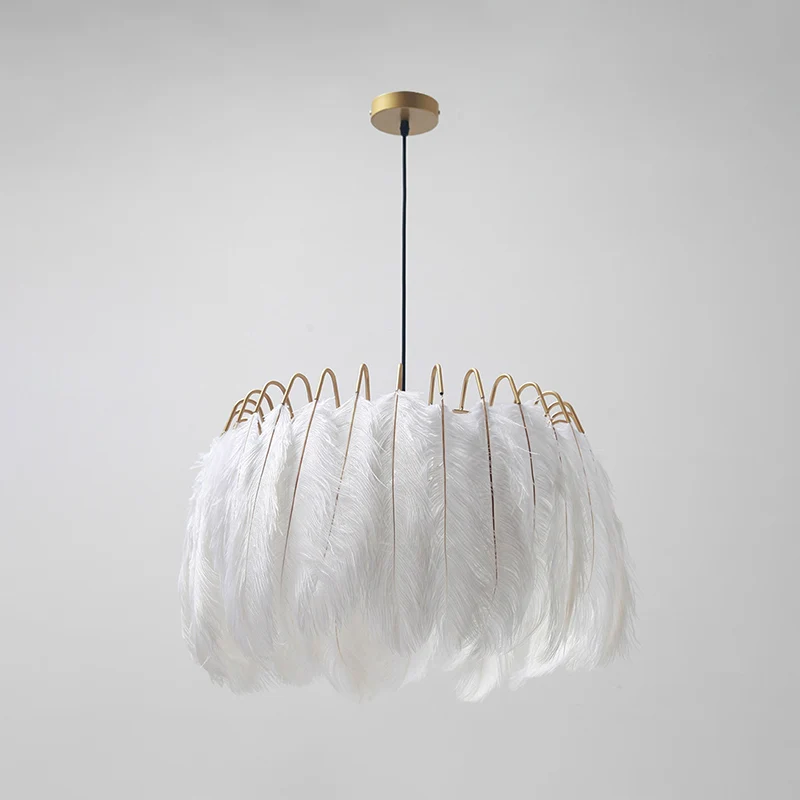 Witte cirkel ophangverlichting Noordse hanglamp met enkele lamp en veer voor slaapkamer Clearhalo