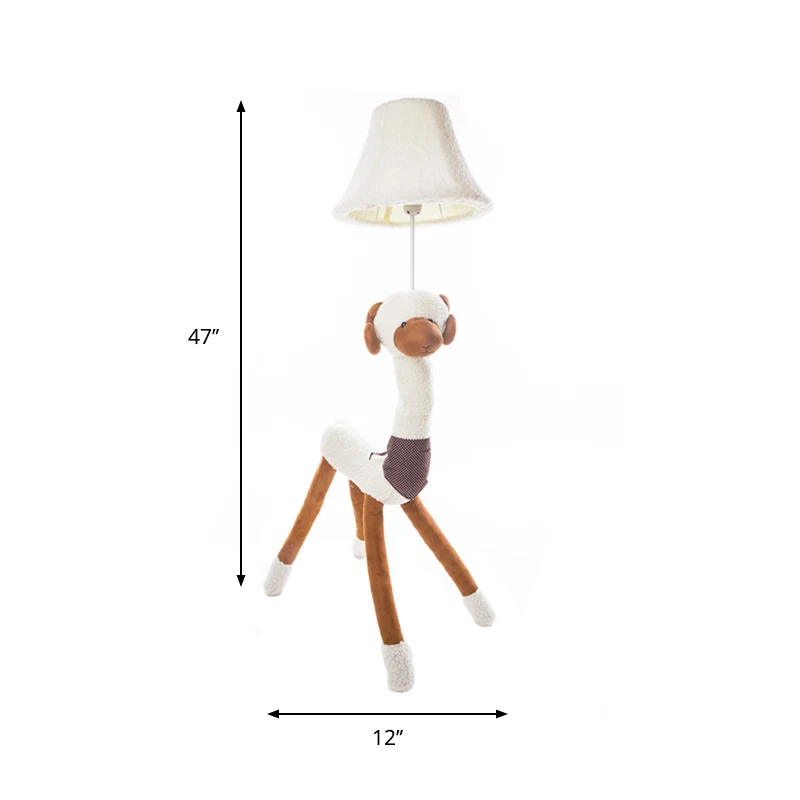 Witte Doggy vloerlamp Enkele lichte vloerlamp van dierenstof voor boekwinkelrestaurant Clearhalo