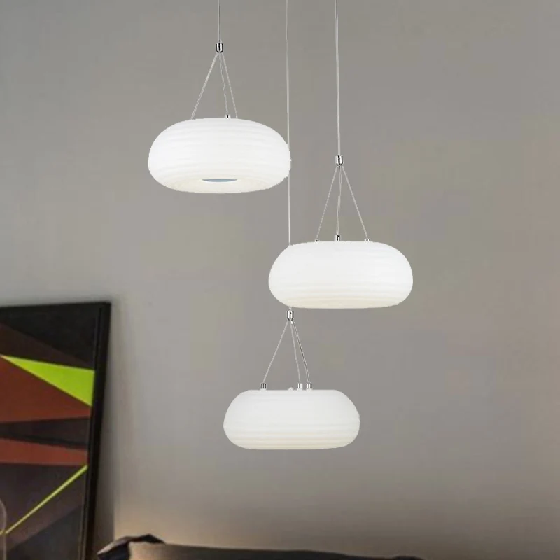 Witte donut hanglamp moderne LED metalen hangende plafondlamp voor eetkamer Clearhalo