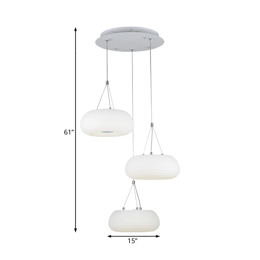 Witte donut hanglamp moderne LED metalen hangende plafondlamp voor eetkamer Clearhalo