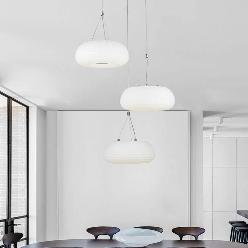 Witte donut hanglamp moderne LED metalen hangende plafondlamp voor eetkamer Clearhalo