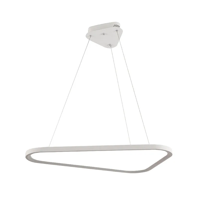 Witte driehoekige hanglamp eigentijds led-metaal hangende hanglamp wit/warm/natuurlijk licht/afstandsbediening traploos di...