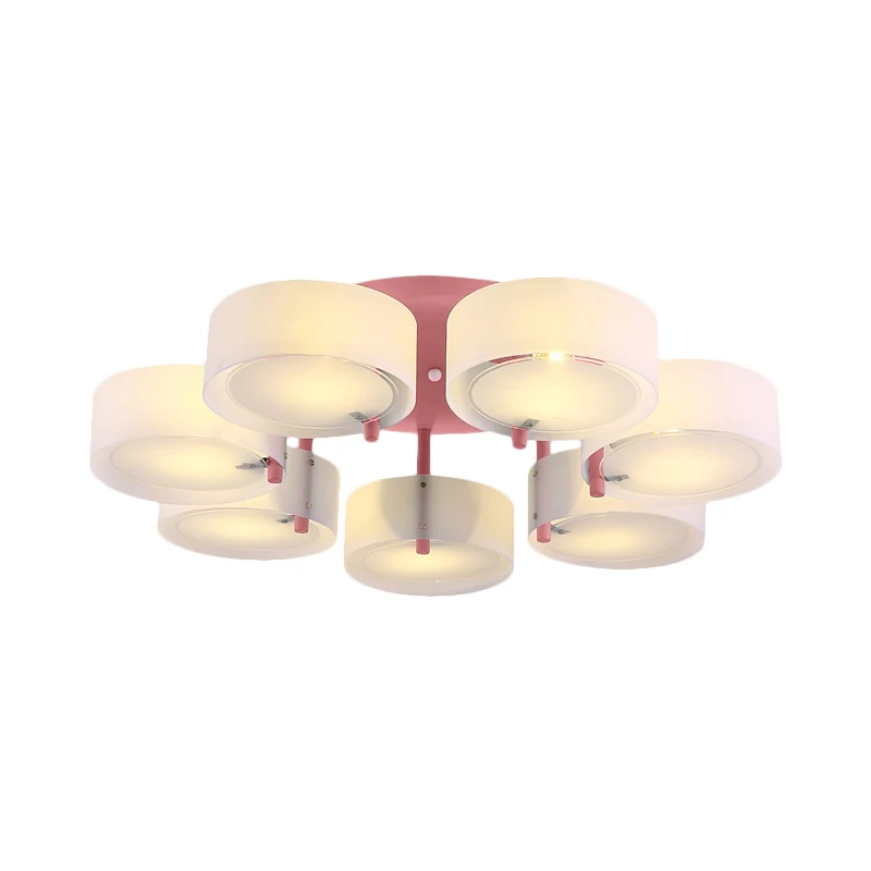 Witte Drum semi-inbouw plafondlamp Macaron Loft melkglazen plafondarmatuur voor studeerkamer Clearhalo