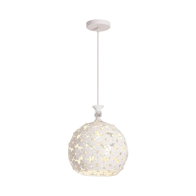 Witte Floret Drop hanglamp Moderne 1-lamps ijzeren plafondhanglamp met bolontwerp Clearhalo