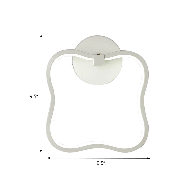Witte gebogen vierkante wandverlichting Minimalistische LED acryl wandmontage schans wit/warm licht Clearhalo