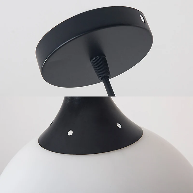 Witte glazen bol hangende plafondlamp postmodern 1 kop 6"/8"/12" brede hangende verlichting Clearhalo