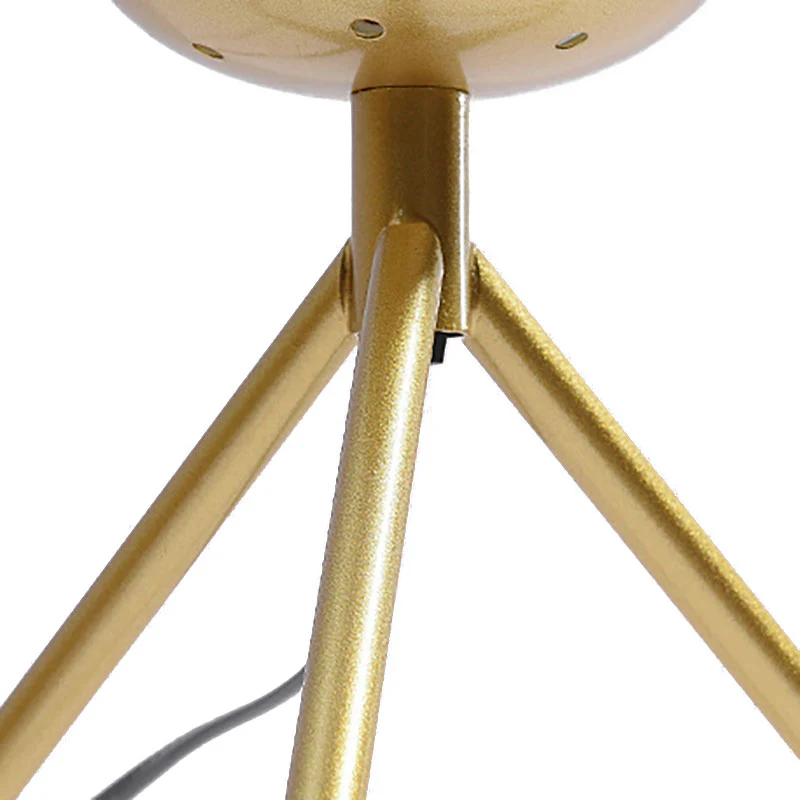 Witte glazen bol tafellamp moderne 1-lichts zwart/gouden nachttafellamp met statief Clearhalo
