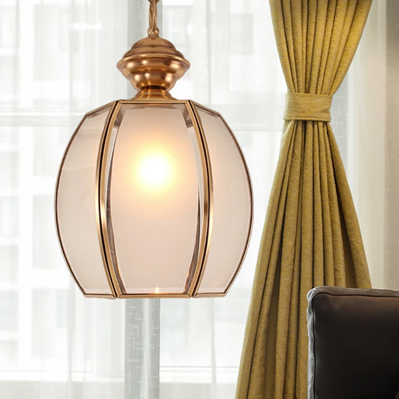 Witte glazen lantaarn hangende verlichting Traditionele 1-kops restaurant ophanghanglamp Clearhalo