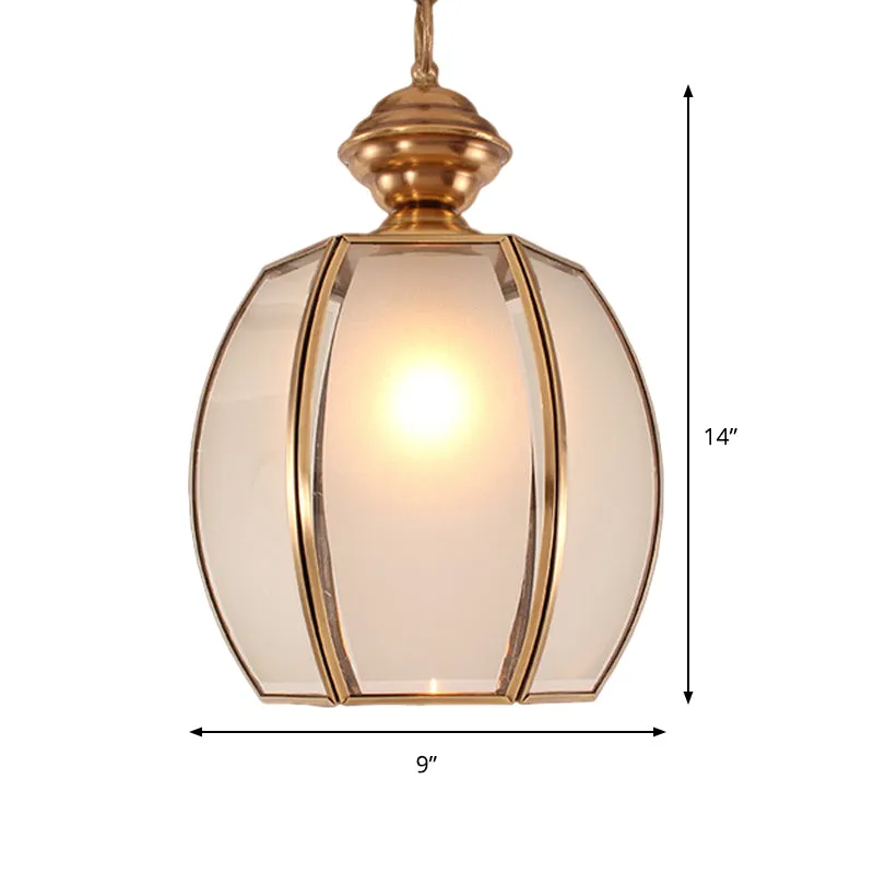 Witte glazen lantaarn hangende verlichting Traditionele 1-kops restaurant ophanghanglamp Clearhalo