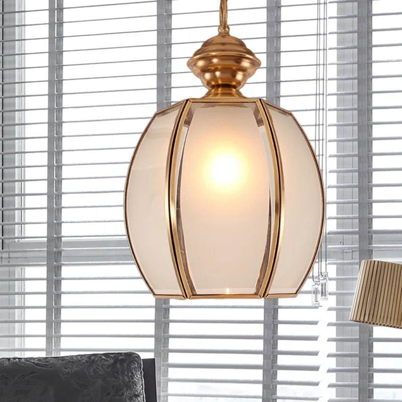 Witte glazen lantaarn hangende verlichting Traditionele 1-kops restaurant ophanghanglamp Clearhalo
