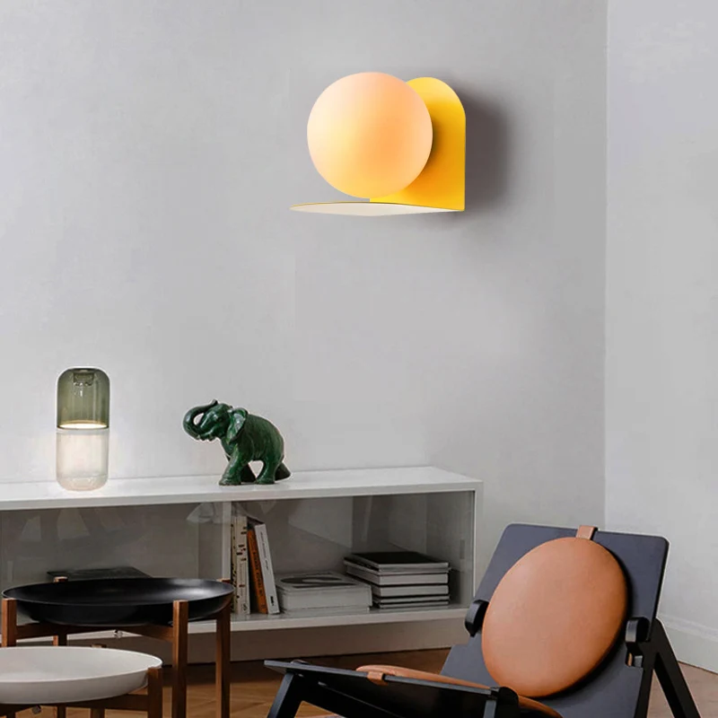 Witte Globe Wandlamp Scandinavische stijl matglas schanslamp voor studeerkamer kinderslaapkamer Clearhalo