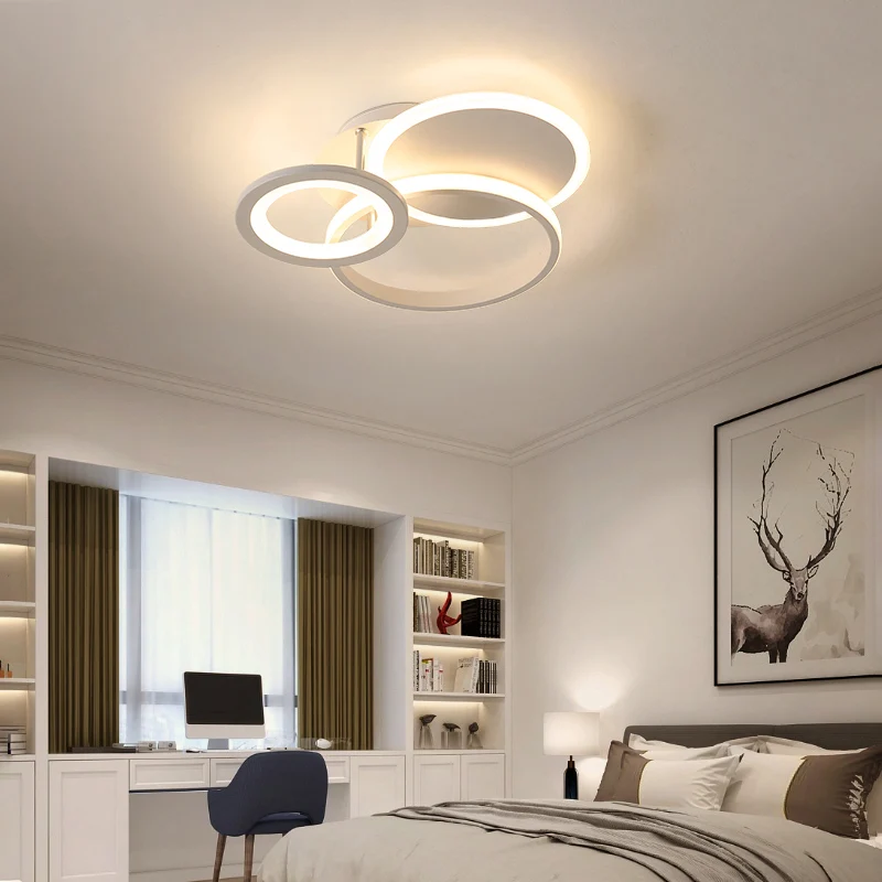 Witte halo-ringvormige inbouw minimalistische LED-acryl-plafondlamp voor slaapkamer Clearhalo