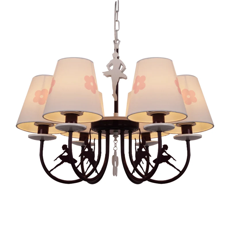 Witte hanglamp met bloemen Moderne stoffen hangende kroonluchter voor de woonkamer Clearhalo