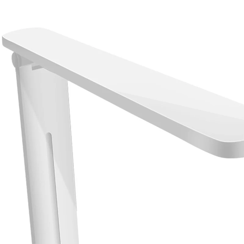 Witte langwerpige kap, verstelbare bureaulamp, moderne stijl kunststof bureaulamp met telefoonhouder Clearhalo
