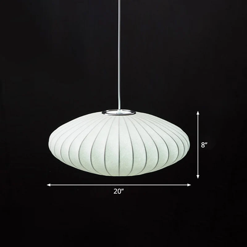 Witte Lantaarn Hanglamp Japanse Stijl Enkele Kunstzijde Hanglamp Clearhalo