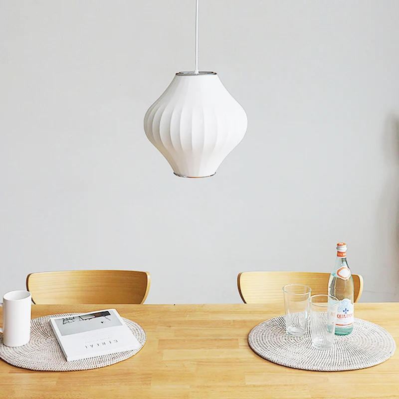 Witte Lantaarn Hanglamp Japanse Stijl Enkele Kunstzijde Hanglamp Clearhalo