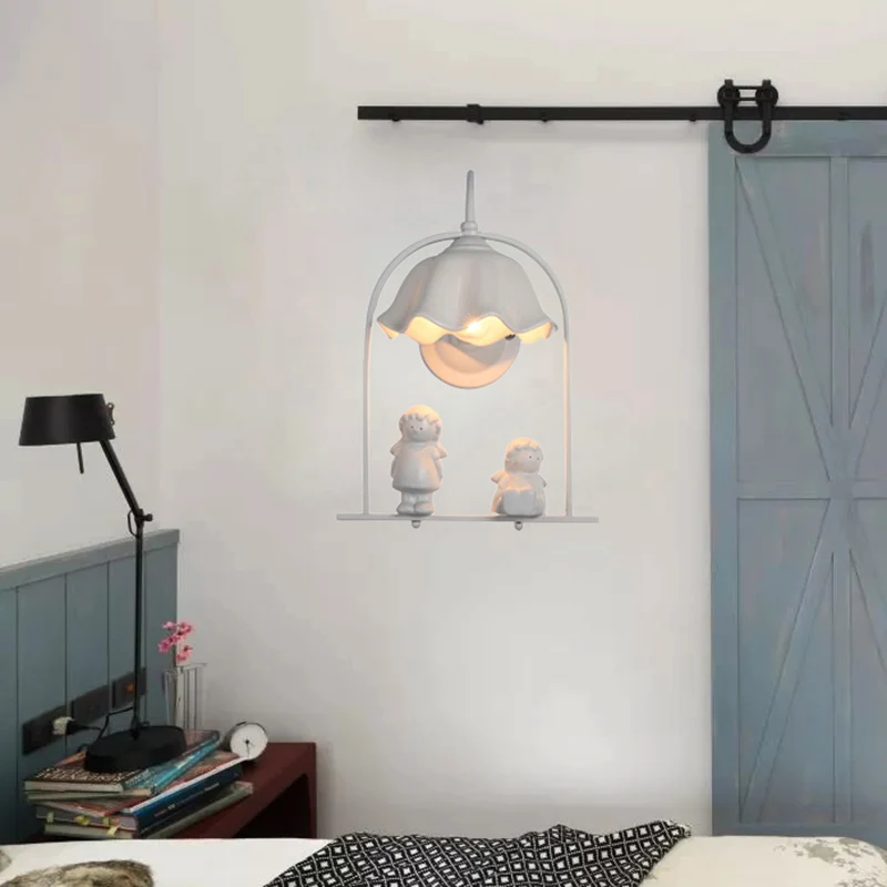 Witte Little Kid Deco wandlamp One Light moderne stijlvolle metalen wandlamp voor keuken Clearhalo